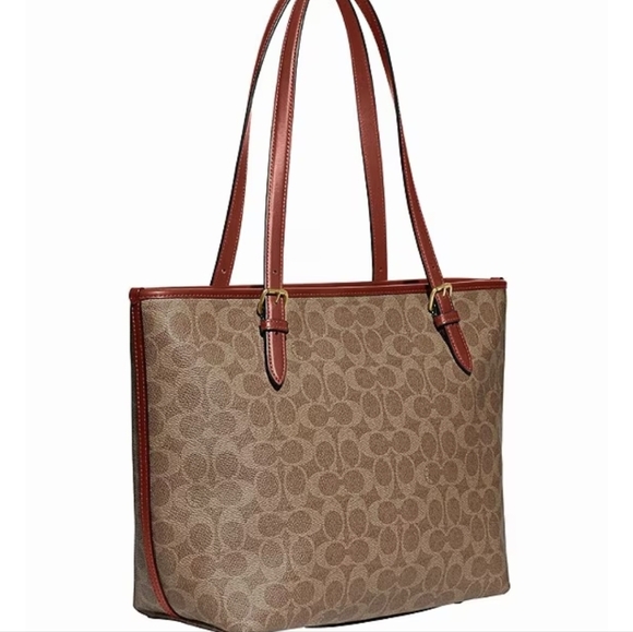 Coach Taylor Shoulder Bag In Signature Canvas - Picture 2 of 13